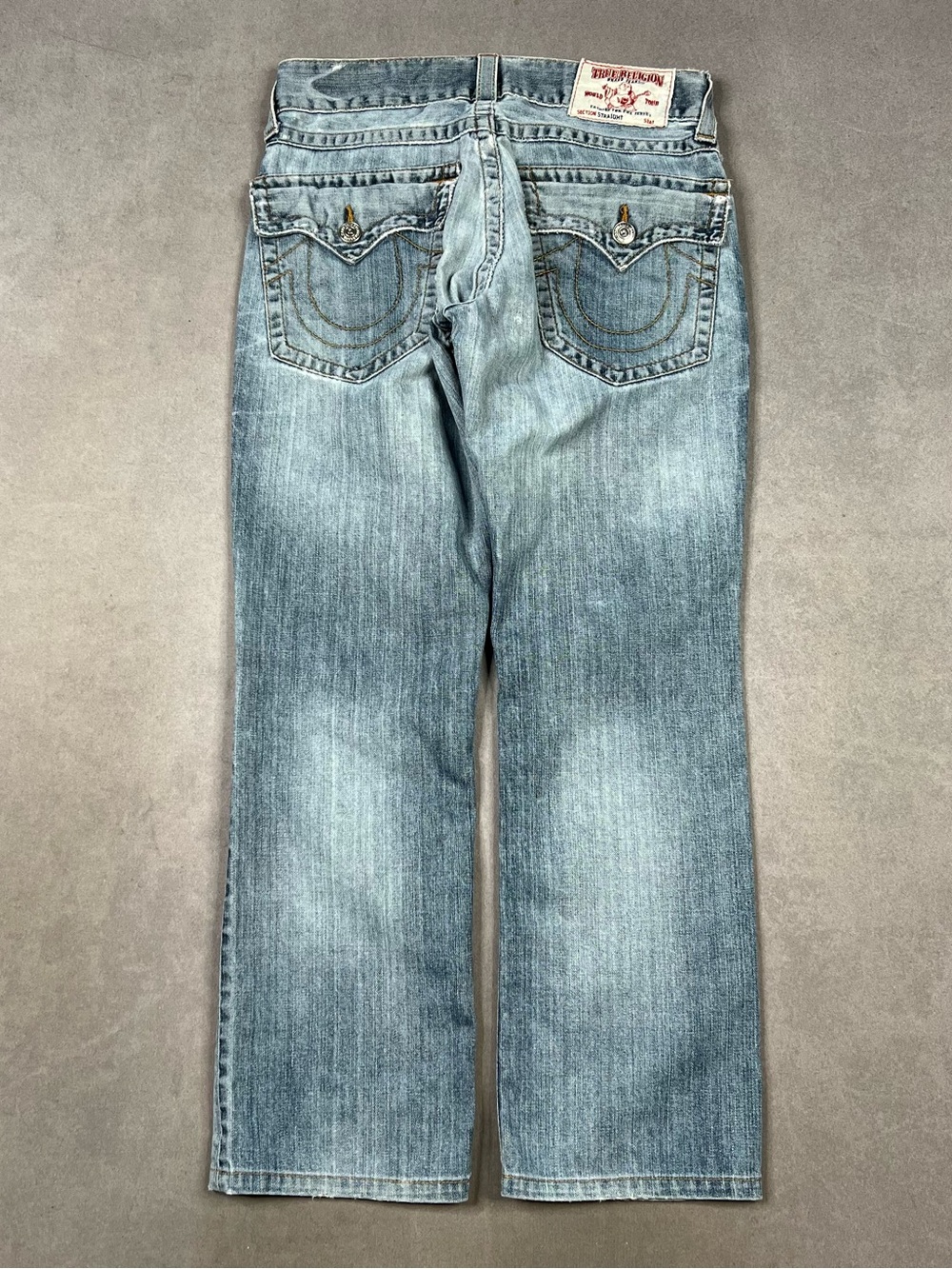 True Religion Men's Light Wash Straight Jeans